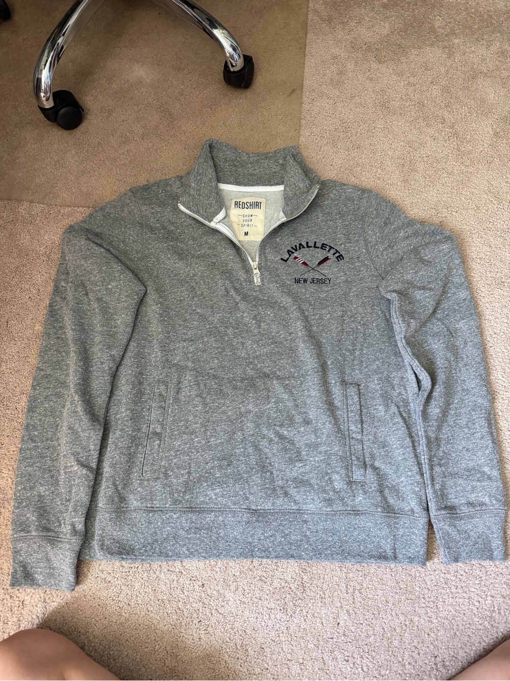 Women’s Gray Quarter-Zip Pullover Sweatshirt - Lavallette New Jersey
